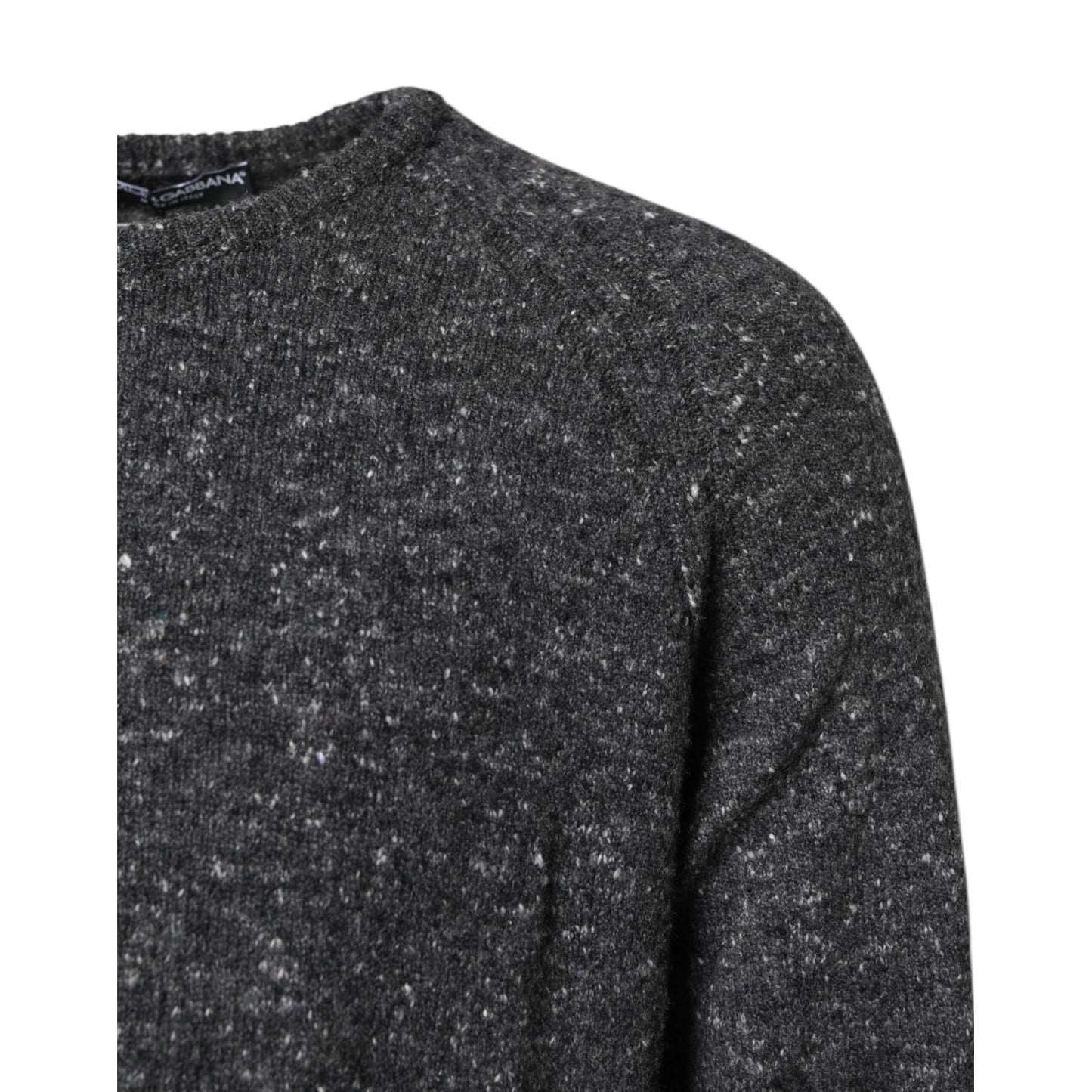 Dolce & Gabbana Gray Wool Knitted Round Neck Pullover Sweater Dolce & Gabbana
