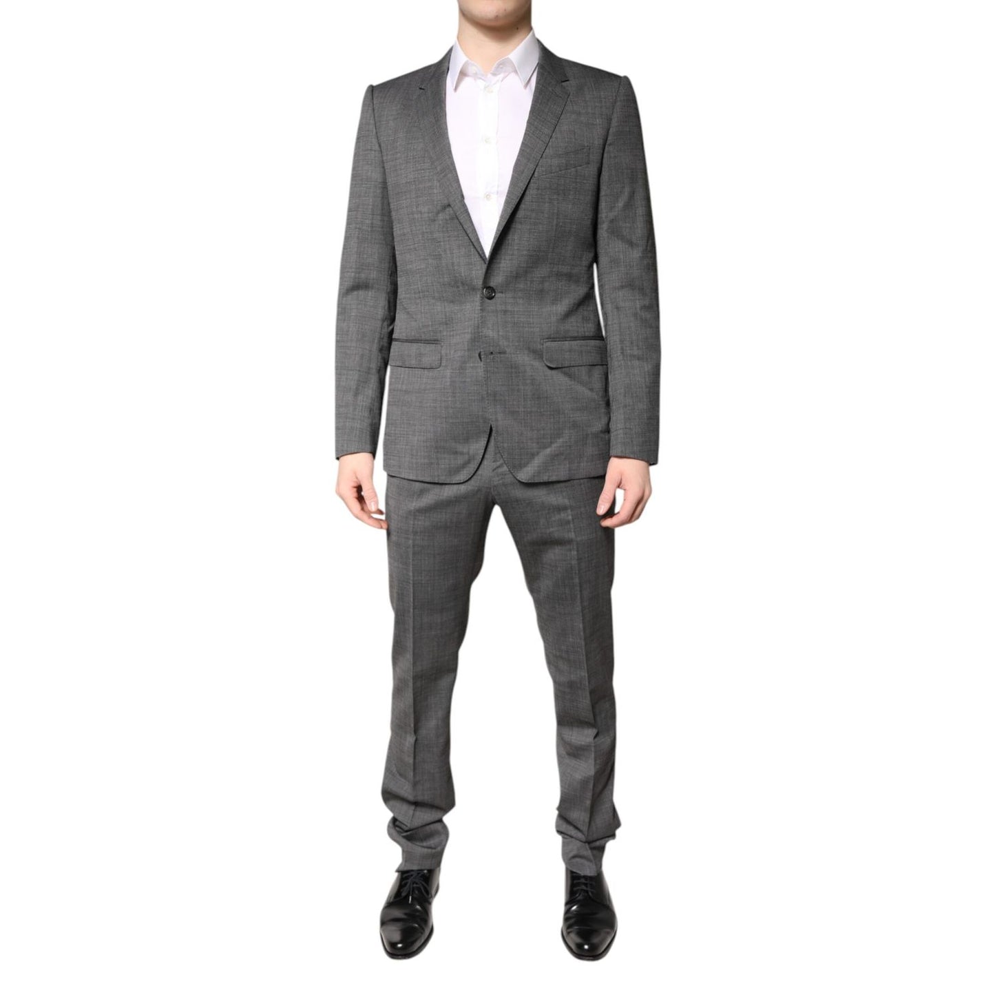 Dolce & Gabbana Gray Wool Single Breasted 2 Piece Suit Dolce & Gabbana