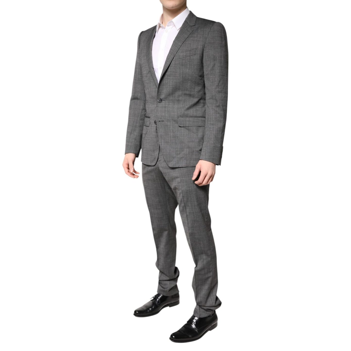Dolce & Gabbana Gray Wool Single Breasted 2 Piece Suit Dolce & Gabbana