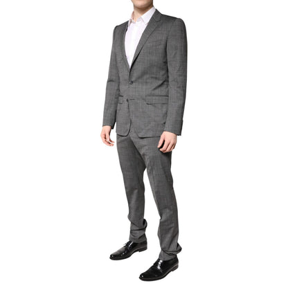 Dolce & Gabbana Gray Wool Single Breasted 2 Piece Suit Dolce & Gabbana