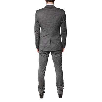 Dolce & Gabbana Gray Wool Single Breasted 2 Piece Suit Dolce & Gabbana