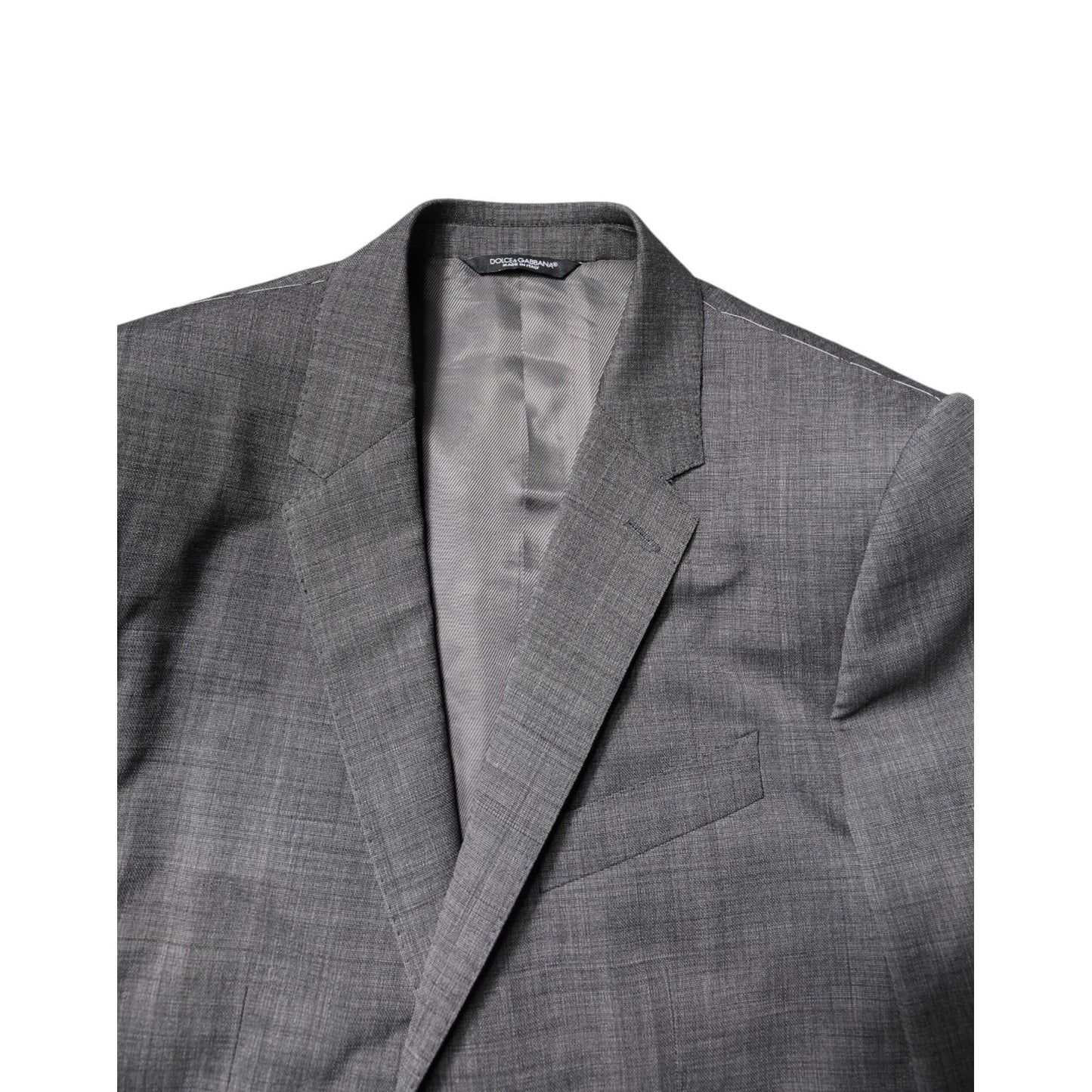 Dolce & Gabbana Gray Wool Single Breasted 2 Piece Suit Dolce & Gabbana