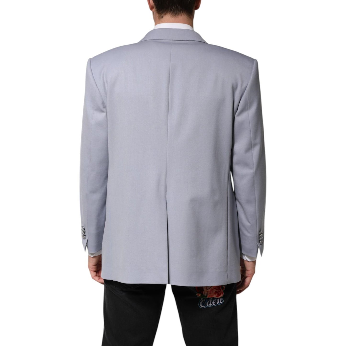 Dolce & Gabbana Gray Wool Single Breasted Men Suit Blazer Dolce & Gabbana