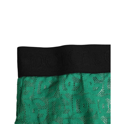 Dolce & Gabbana Green DG Logo Lace High Brief Panty Underwear Dolce & Gabbana