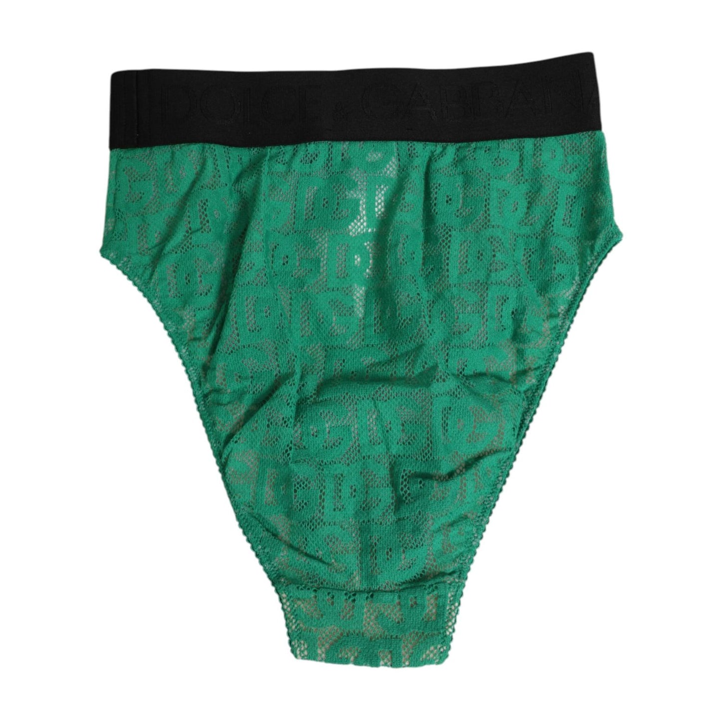 Dolce & Gabbana Green DG Logo Lace High Brief Panty Underwear Dolce & Gabbana
