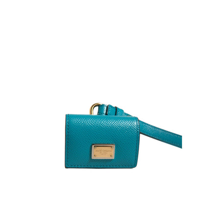 Dolce & Gabbana Green Logo Plaque Leather Gold Metal Strap Airpods Case Dolce & Gabbana