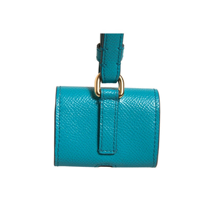 Dolce & Gabbana Green Logo Plaque Leather Gold Metal Strap Airpods Case Dolce & Gabbana