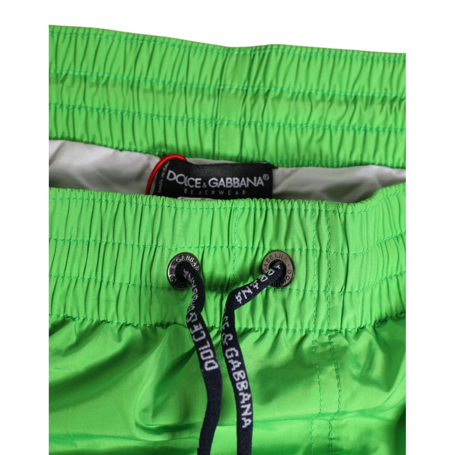 Dolce & Gabbana Green Nylon Drawstring Men Shorts Swimwear Dolce & Gabbana