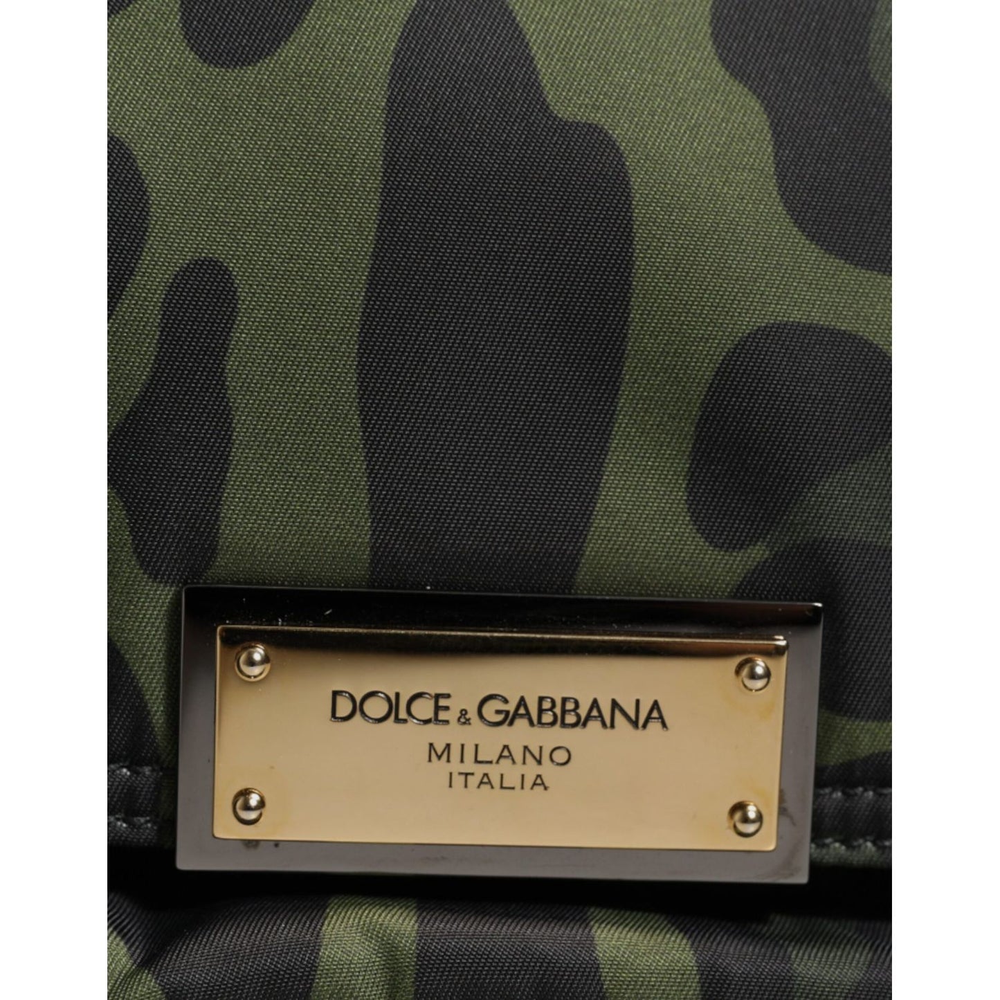 Dolce & Gabbana Green Nylon Leopard Print Shell Messenger Crossbody Bag Dolce & Gabbana