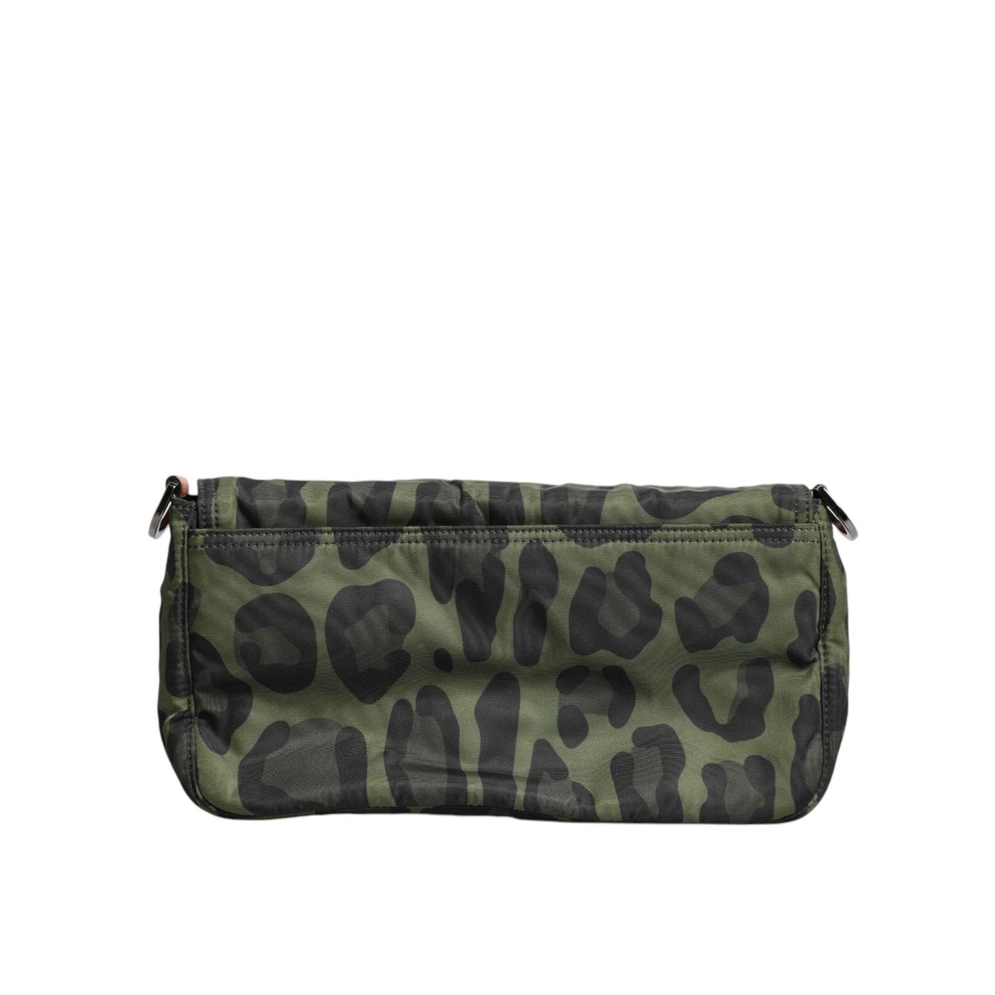 Dolce & Gabbana Green Nylon Leopard Print Shell Messenger Crossbody Bag Dolce & Gabbana