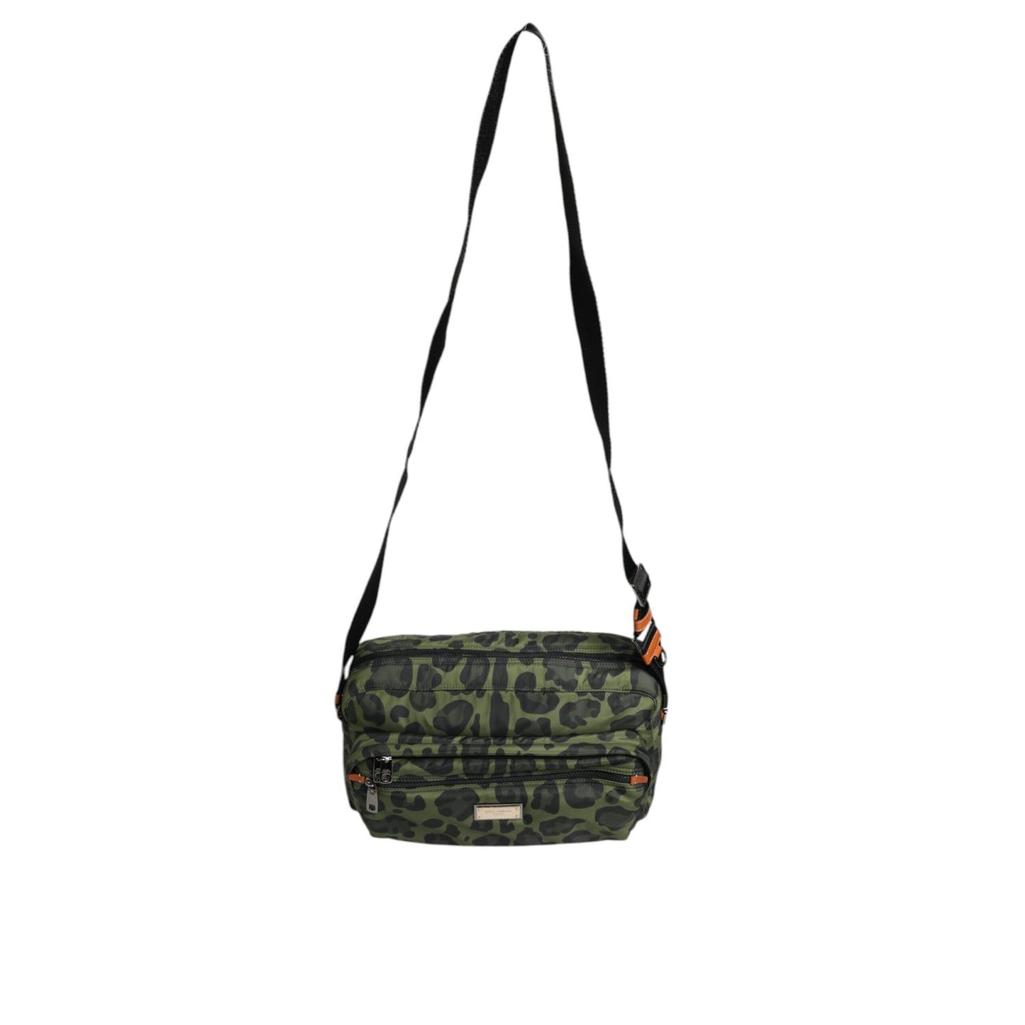 Dolce & Gabbana Green Polyester Leopard Print Shell Messenger Bag Dolce & Gabbana