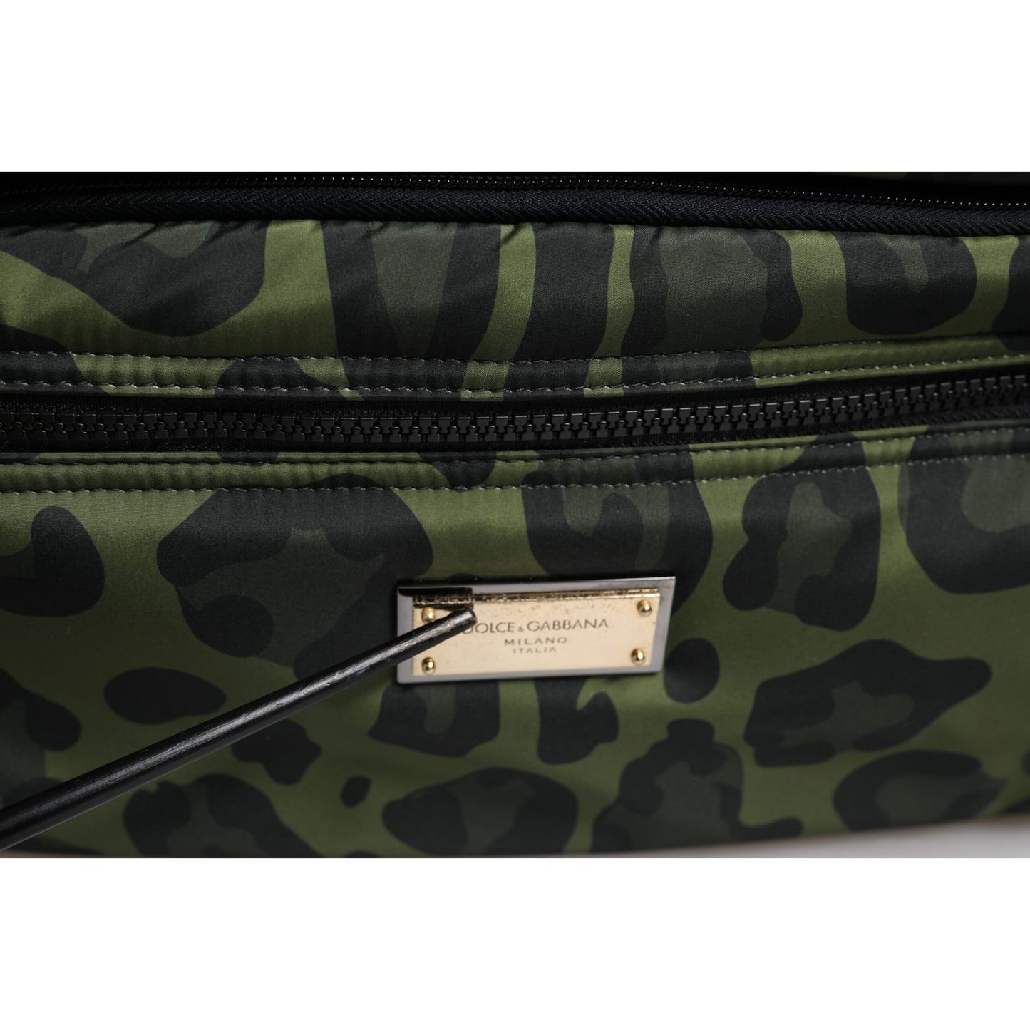 Dolce & Gabbana Green Polyester Leopard Print Shell Messenger Bag Dolce & Gabbana