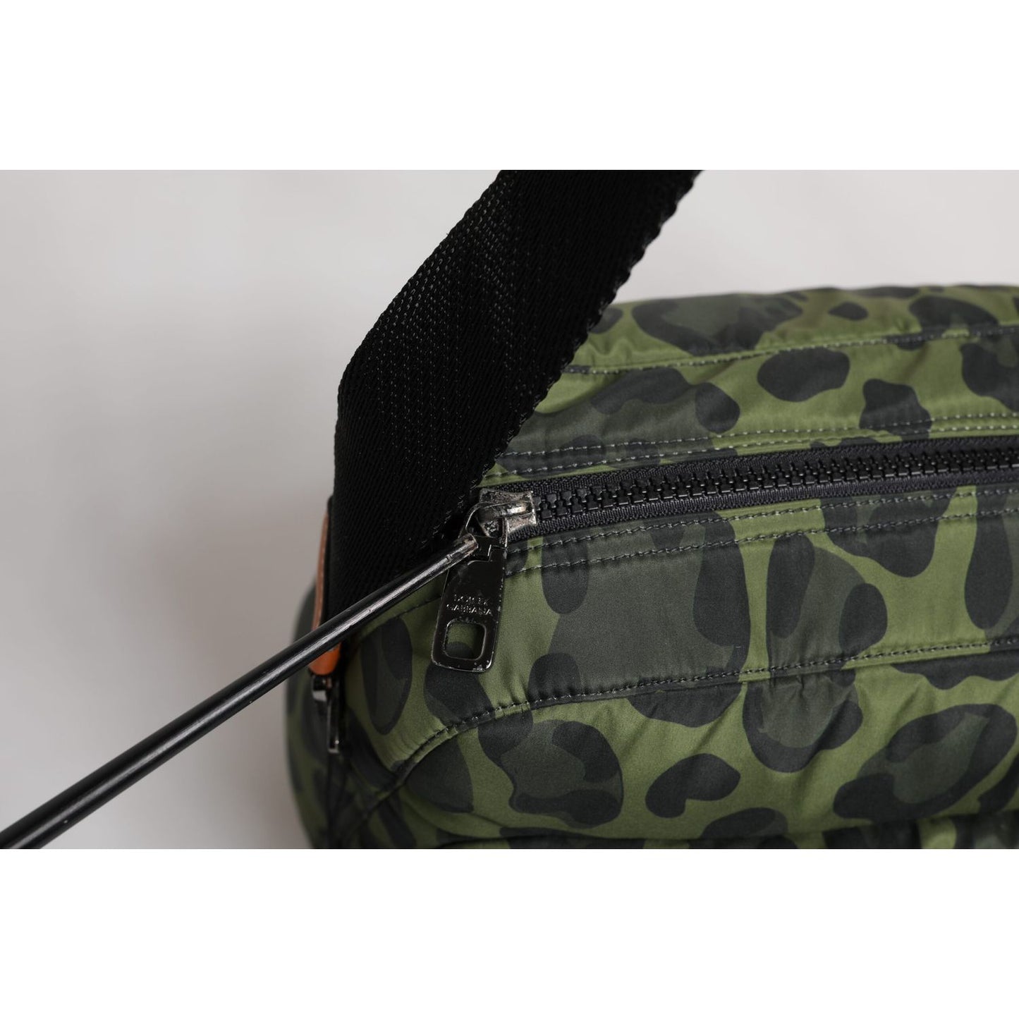 Dolce & Gabbana Green Polyester Leopard Print Shell Messenger Bag Dolce & Gabbana