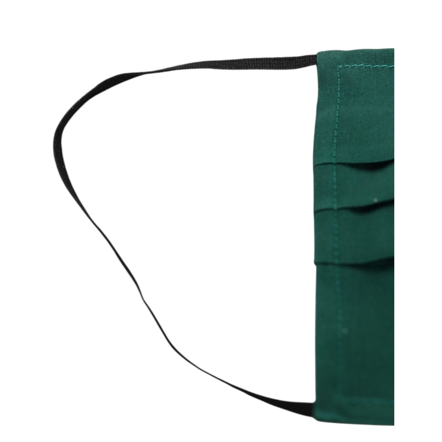Dolce & Gabbana Green Silk Pleated Elastic Ear Strap Face Mask Dolce & Gabbana