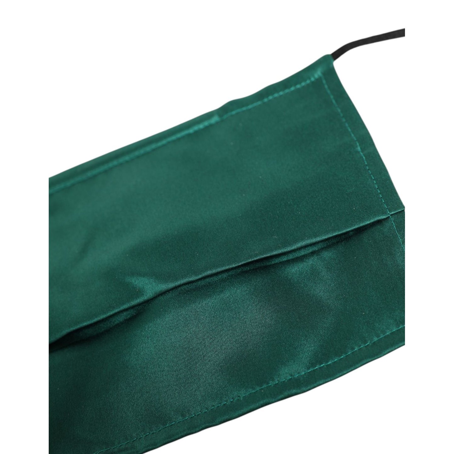 Dolce & Gabbana Green Silk Pleated Elastic Ear Strap Face Mask Dolce & Gabbana