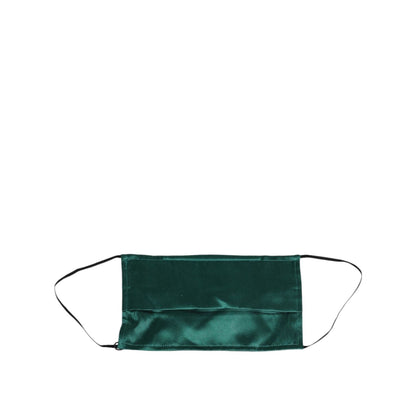Dolce & Gabbana Green Silk Pleated Elastic Ear Strap Face Mask Dolce & Gabbana