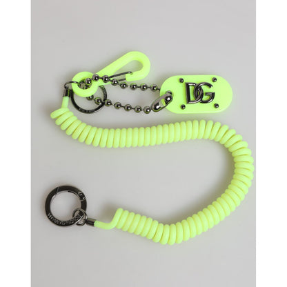 Dolce & Gabbana Green Springy Key Holder DG Logo Men's Keychain Keyring Dolce & Gabbana