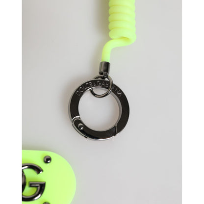 Dolce & Gabbana Green Springy Key Holder DG Logo Men's Keychain Keyring Dolce & Gabbana