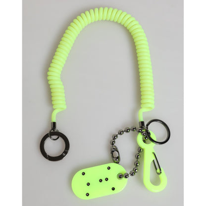 Dolce & Gabbana Green Springy Key Holder DG Logo Men's Keychain Keyring Dolce & Gabbana