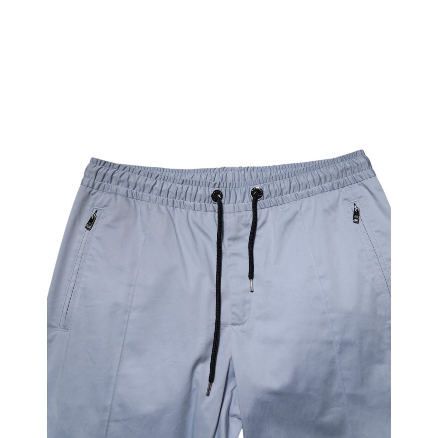 Dolce & Gabbana Light Blue Cotton Drawstring Elastic Waist Men Pants Dolce & Gabbana