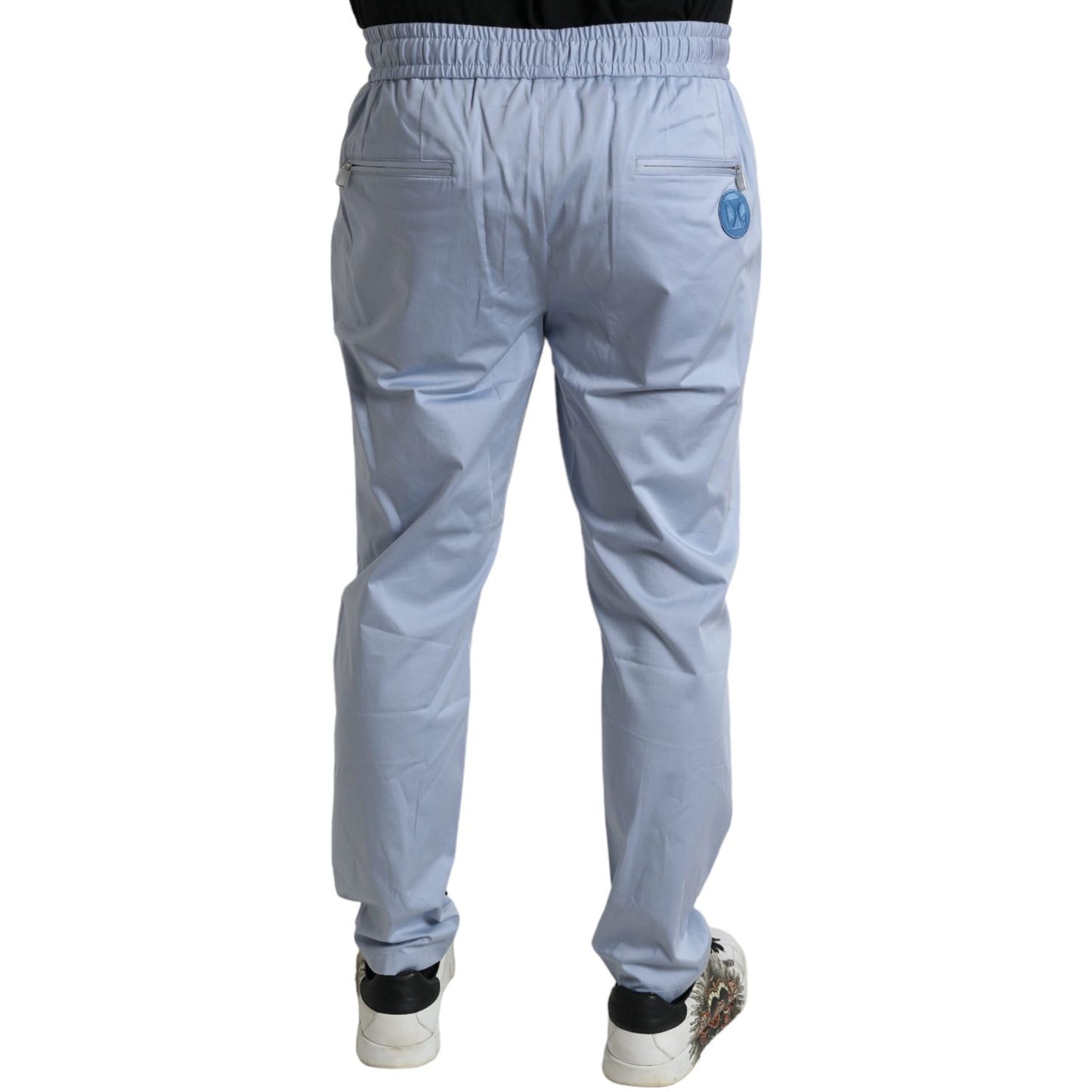 Dolce & Gabbana Light Blue Cotton Stretch Jogger Pants Dolce & Gabbana