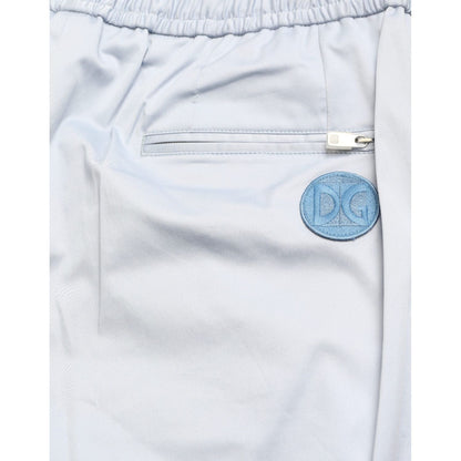Dolce & Gabbana Light Blue Cotton Stretch Jogger Pants Dolce & Gabbana