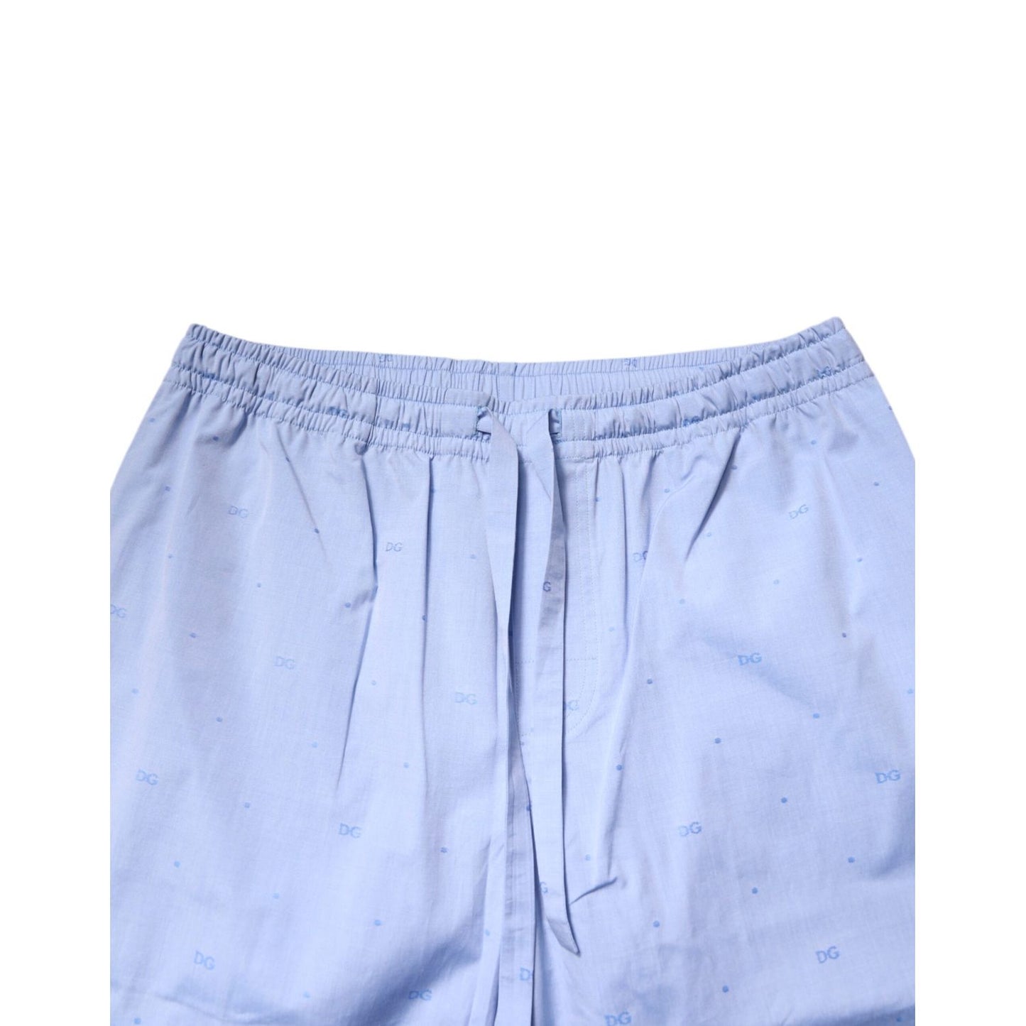 Dolce & Gabbana Light Blue DG Logo Cotton Men Pajama Set Sleepwear Dolce & Gabbana