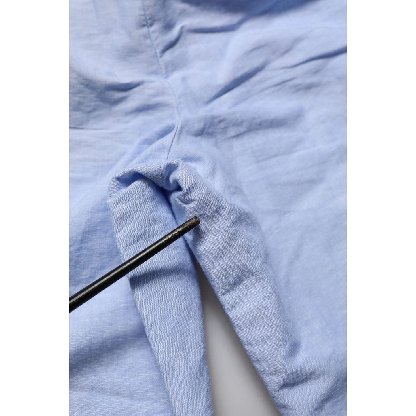 Dolce & Gabbana Light Blue Linen Mid Waist Men Bermuda Shorts Dolce & Gabbana