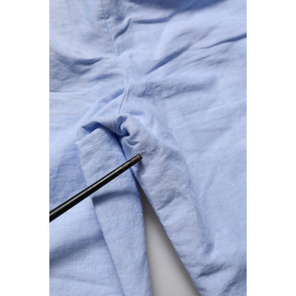 Dolce & Gabbana Light Blue Linen Mid Waist Men Bermuda Shorts Dolce & Gabbana