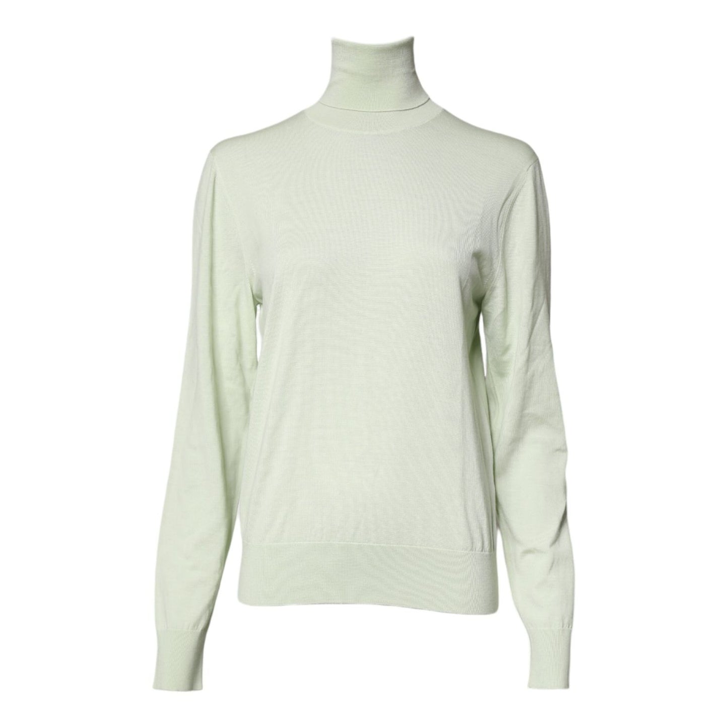 Dolce & Gabbana Light Green Wool Turtleneck Pullover Sweater Dolce & Gabbana