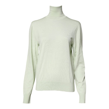 Dolce & Gabbana Light Green Wool Turtleneck Pullover Sweater Dolce & Gabbana