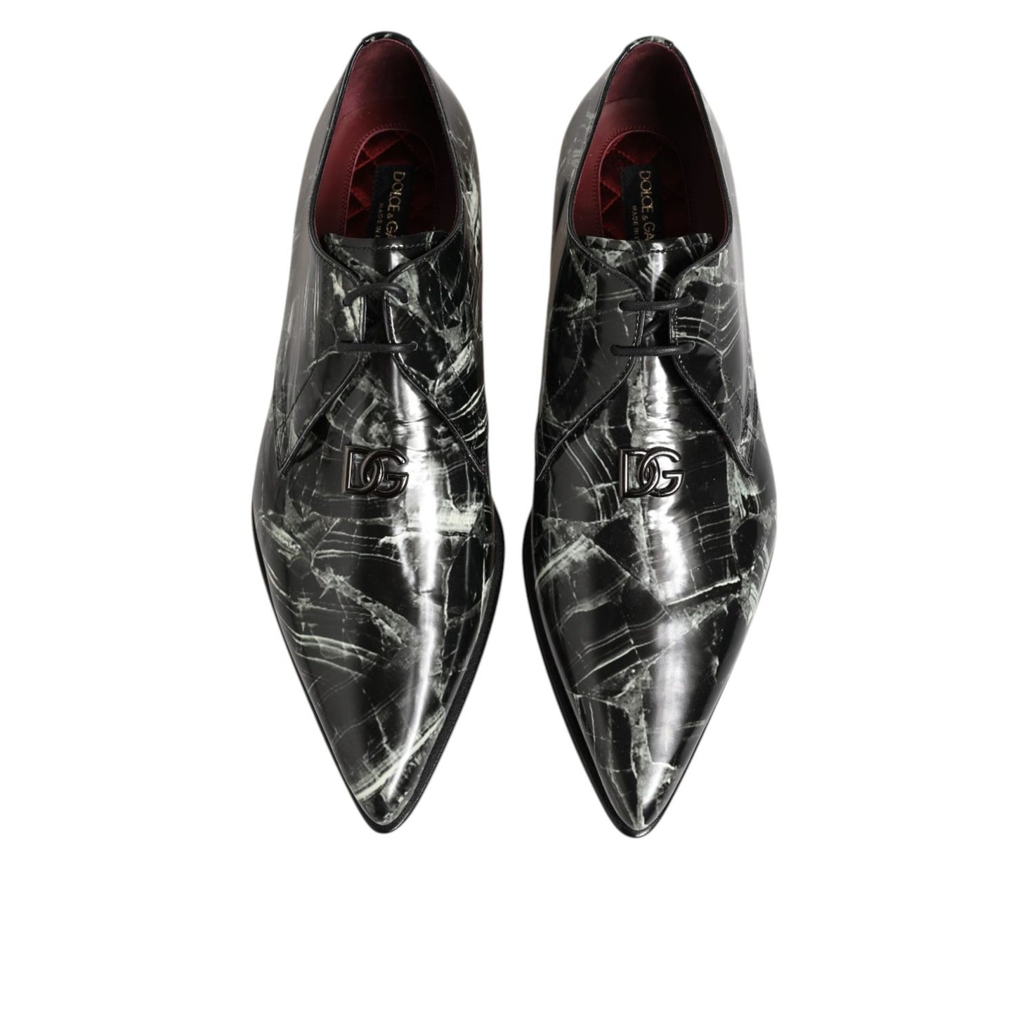 Dolce & Gabbana Marbled Pattern Dress Lace Up Derby Shoes Dolce & Gabbana