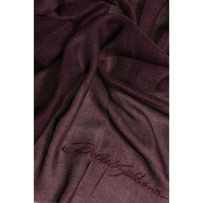 Dolce & Gabbana Maroon Cashmere Neck Warmer Wrap Shawl Scarf Dolce & Gabbana