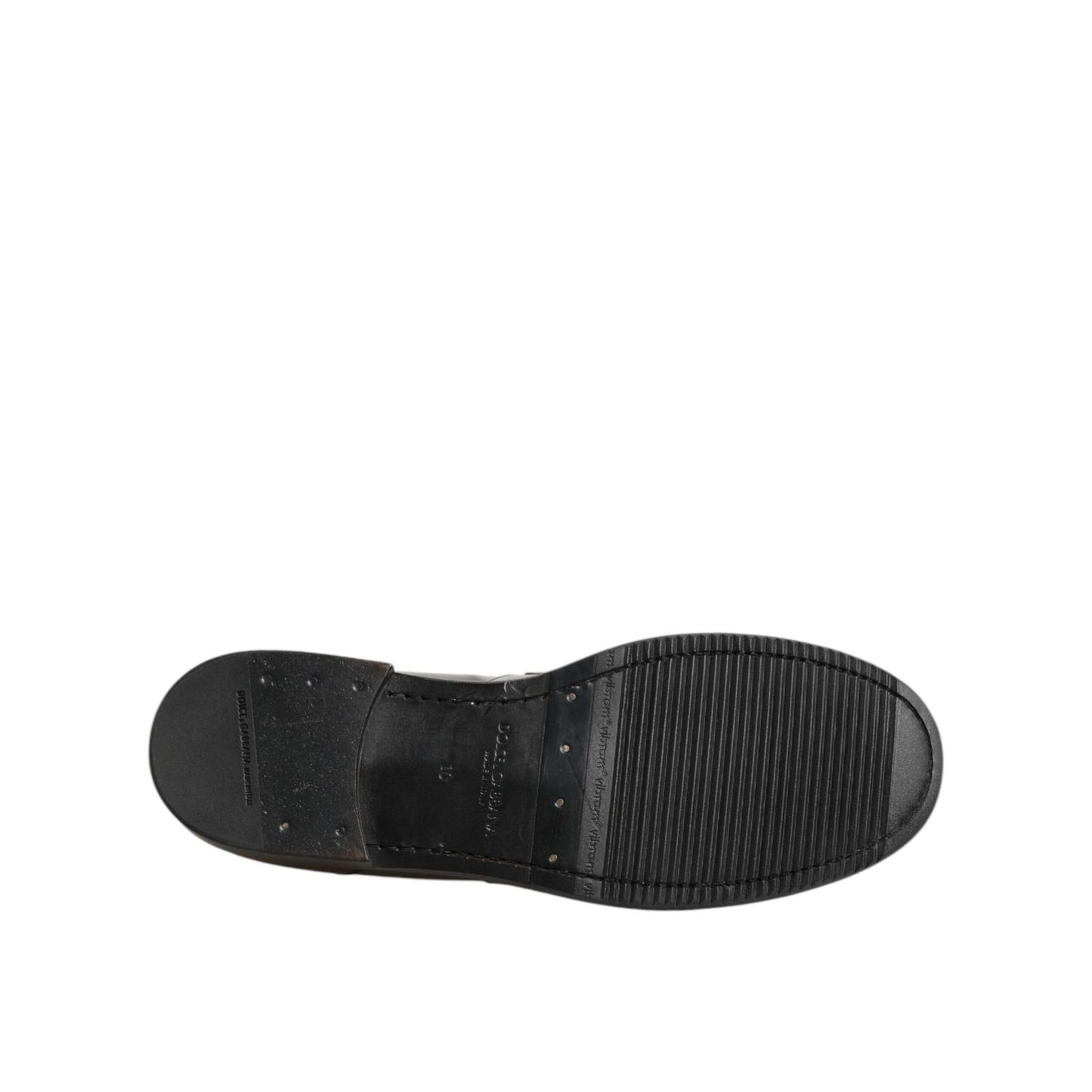 Dolce & Gabbana Metallic Silver Logo Slip On Men Dress Shoes Dolce & Gabbana