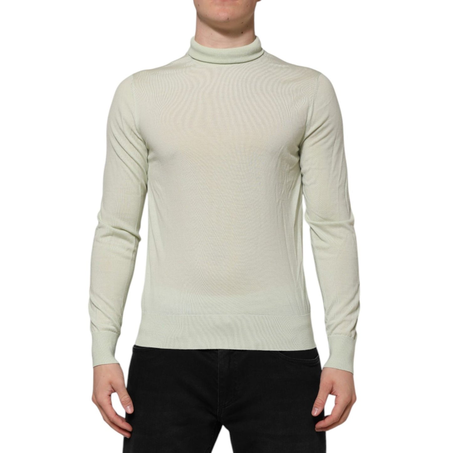 Dolce & Gabbana Mint Green Wool Turtleneck Pullover Sweater Dolce & Gabbana