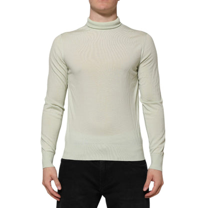 Dolce & Gabbana Mint Green Wool Turtleneck Pullover Sweater Dolce & Gabbana