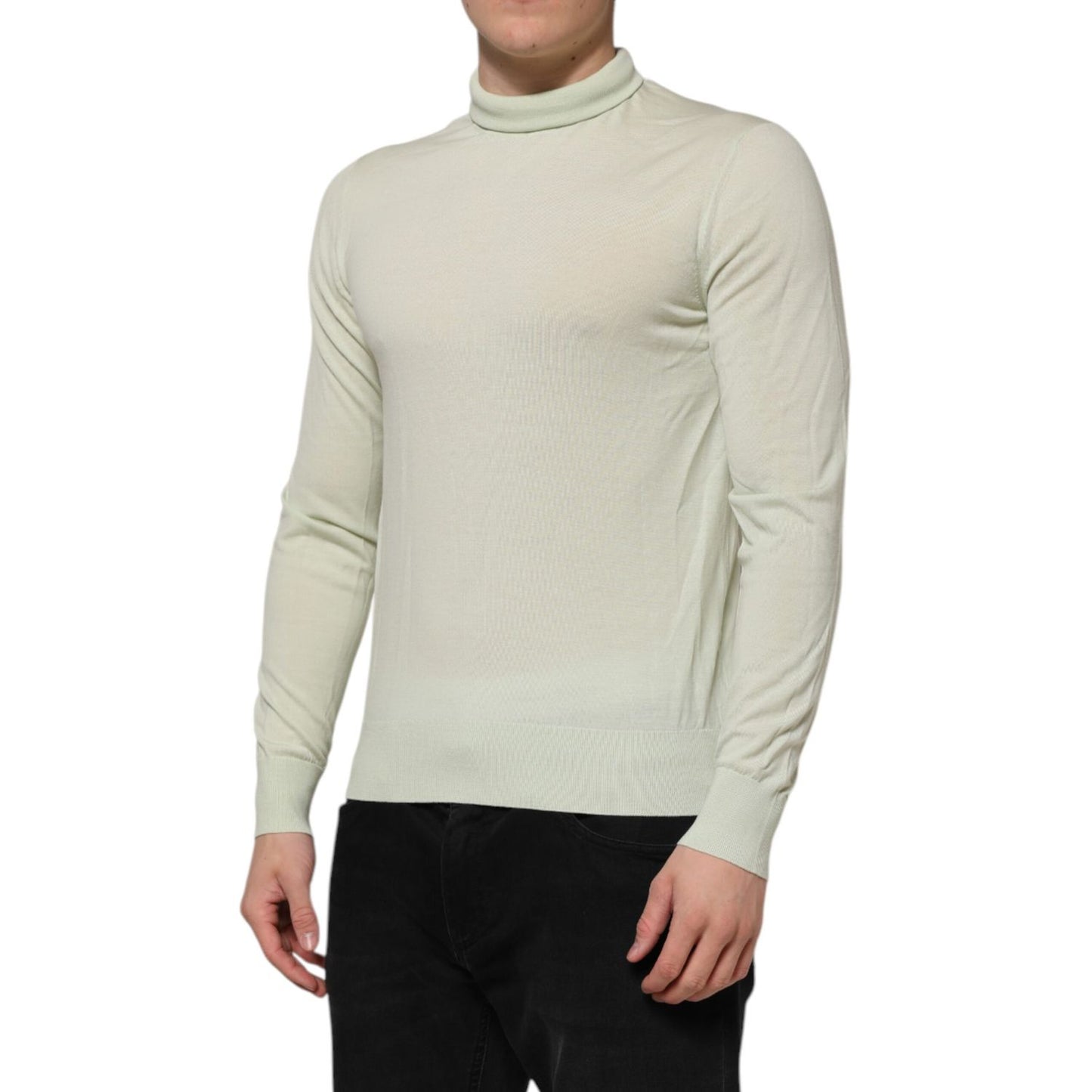 Dolce & Gabbana Mint Green Wool Turtleneck Pullover Sweater Dolce & Gabbana