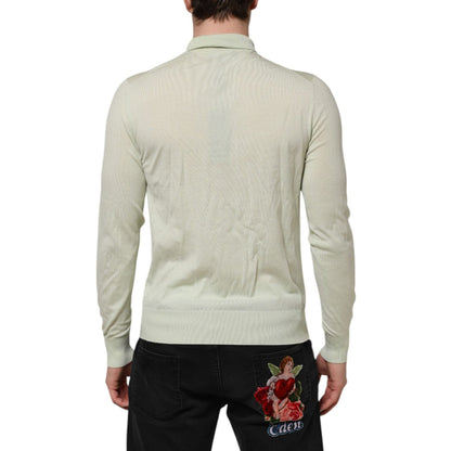Dolce & Gabbana Mint Green Wool Turtleneck Pullover Sweater Dolce & Gabbana