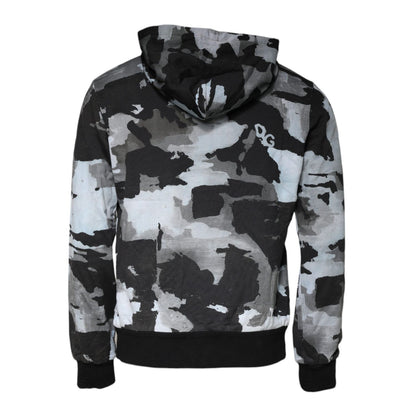 Dolce & Gabbana Multicolor Camouflage Men Hooded Sweater Dolce & Gabbana