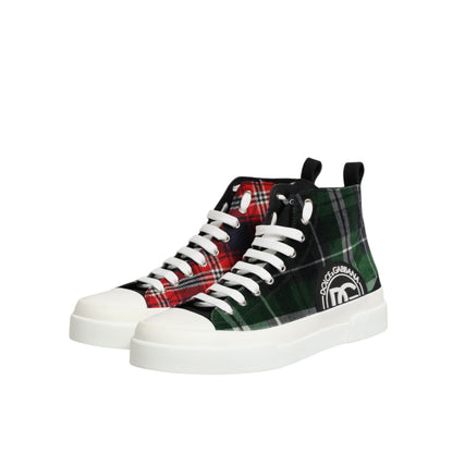 Dolce & Gabbana Multicolor Cotton High Top Men Sneakers Shoes Dolce & Gabbana