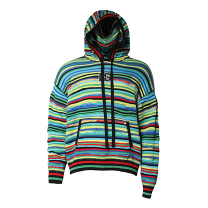 Dolce & Gabbana Multicolor Cotton Hooded Pullover Sweater Dolce & Gabbana