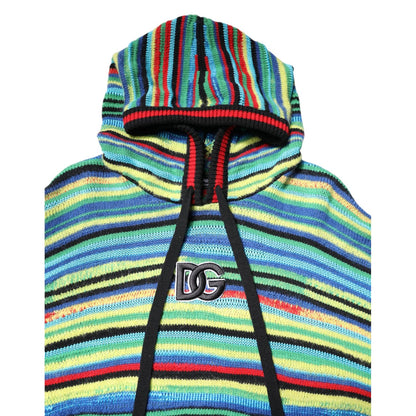Dolce & Gabbana Multicolor Cotton Hooded Pullover Sweater Dolce & Gabbana