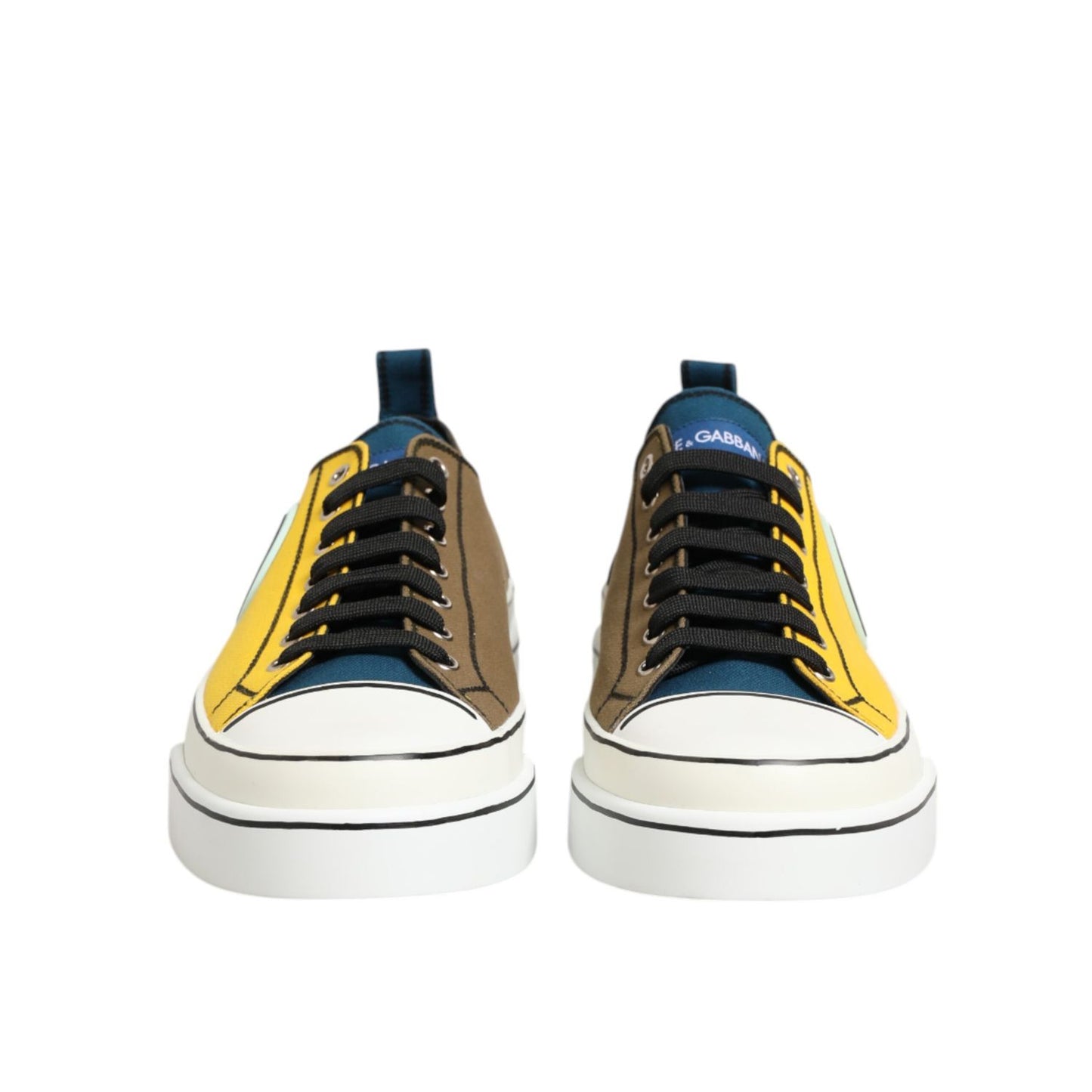 Dolce & Gabbana Multicolor Cotton Logo Low Top Sneakers Shoes Dolce & Gabbana