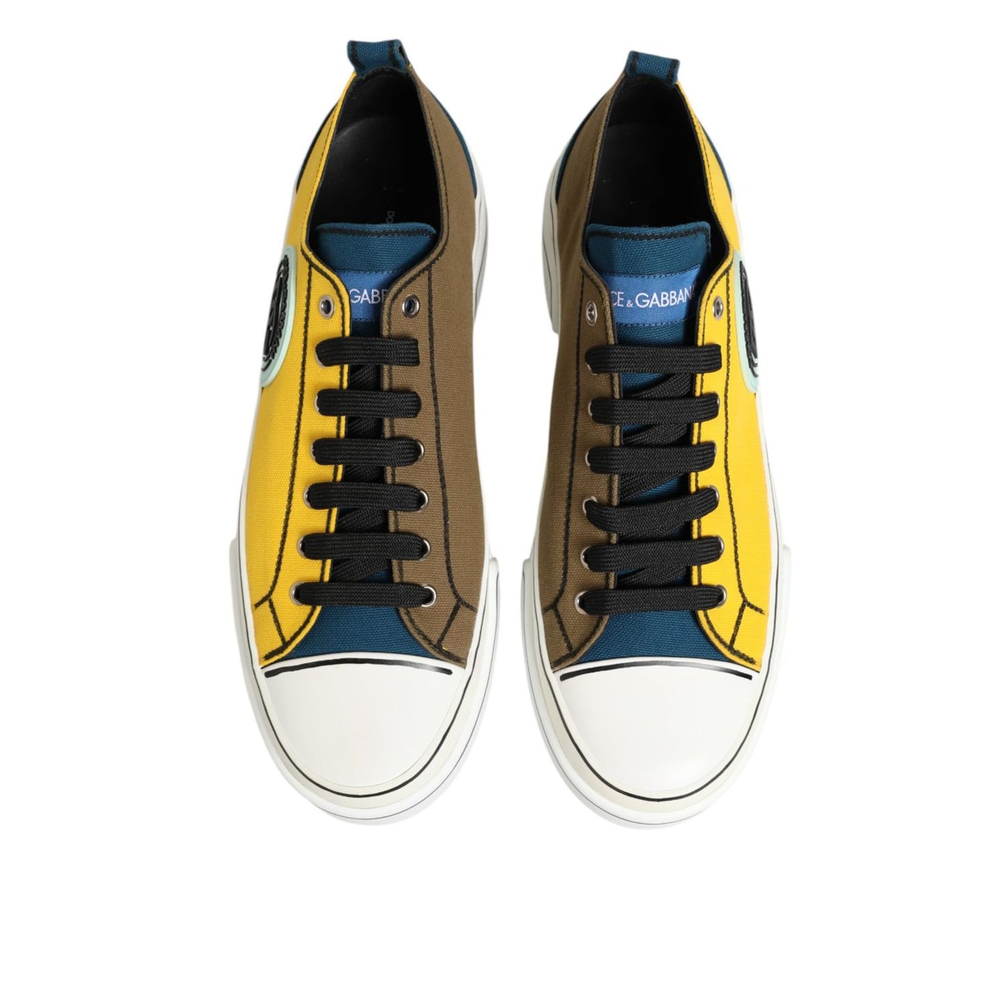Dolce & Gabbana Multicolor Cotton Logo Low Top Sneakers Shoes Dolce & Gabbana