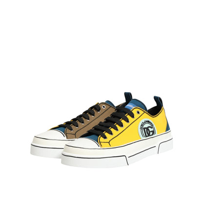 Dolce & Gabbana Multicolor Cotton Logo Low Top Sneakers Shoes Dolce & Gabbana