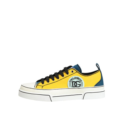 Dolce & Gabbana Multicolor Cotton Logo Low Top Sneakers Shoes Dolce & Gabbana