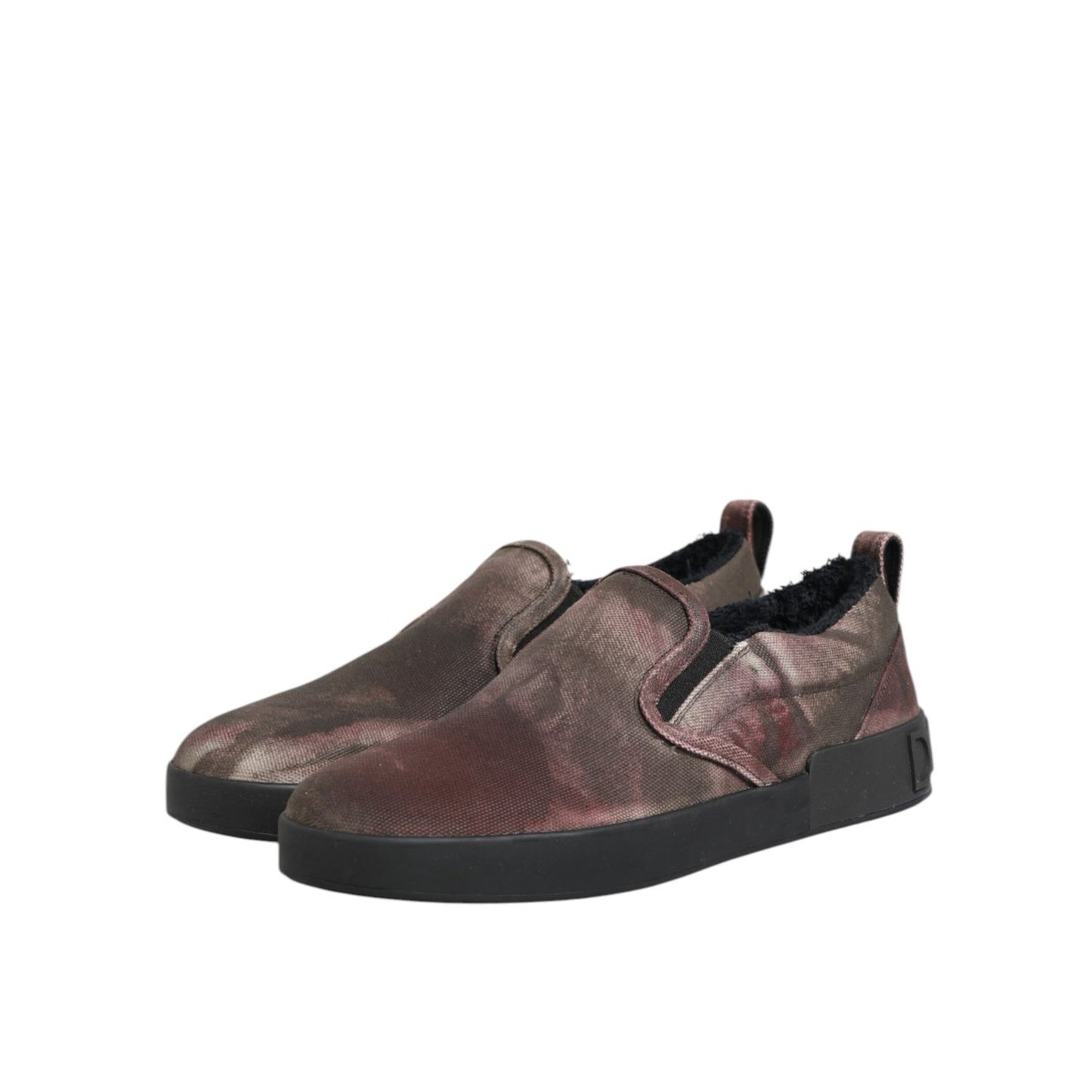 Dolce & Gabbana Multicolor Cotton Low Top Slip On Men Sneakers Shoes Dolce & Gabbana