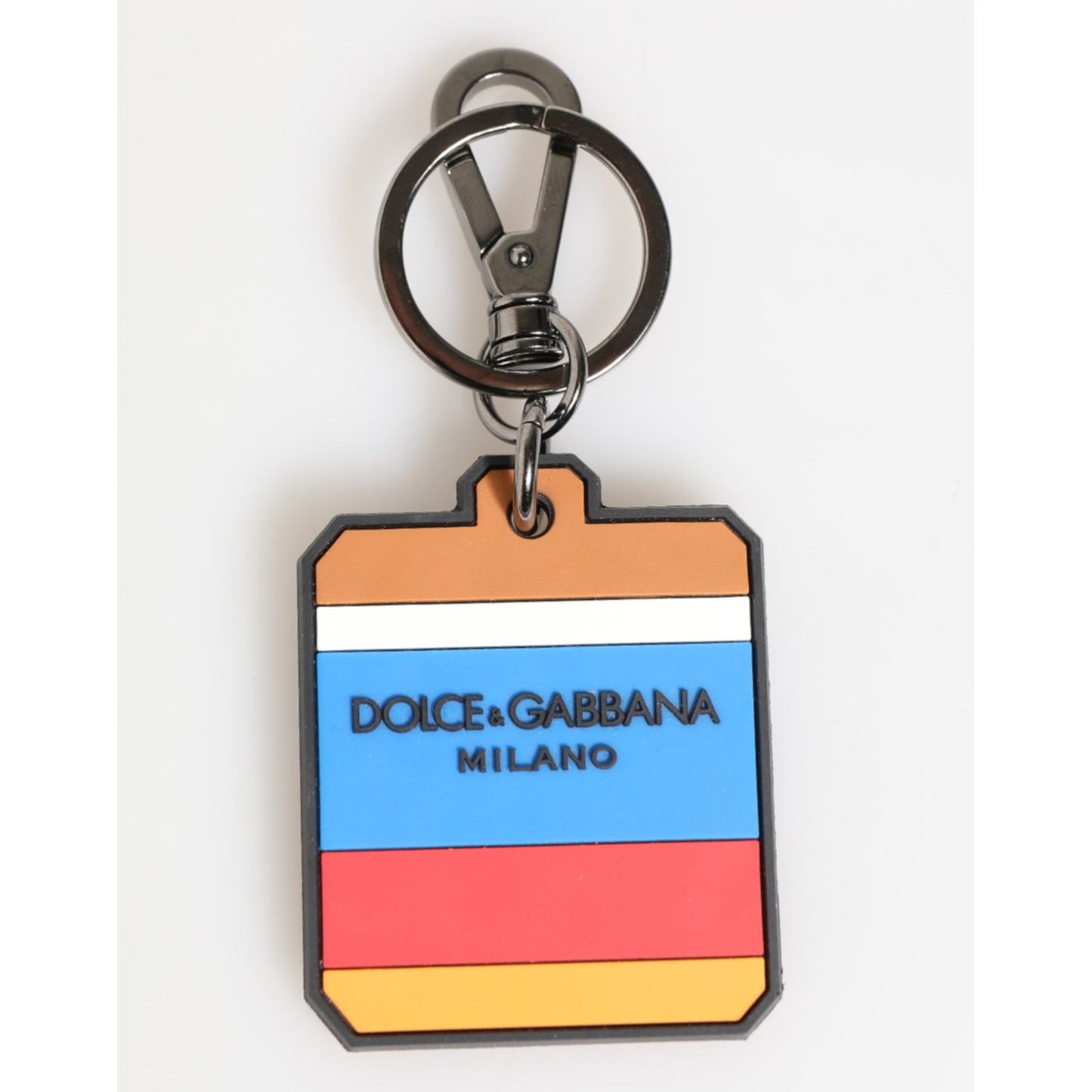 Dolce & Gabbana Multicolor DG Rubber Logo Silver Men's Keychain Keyring Dolce & Gabbana