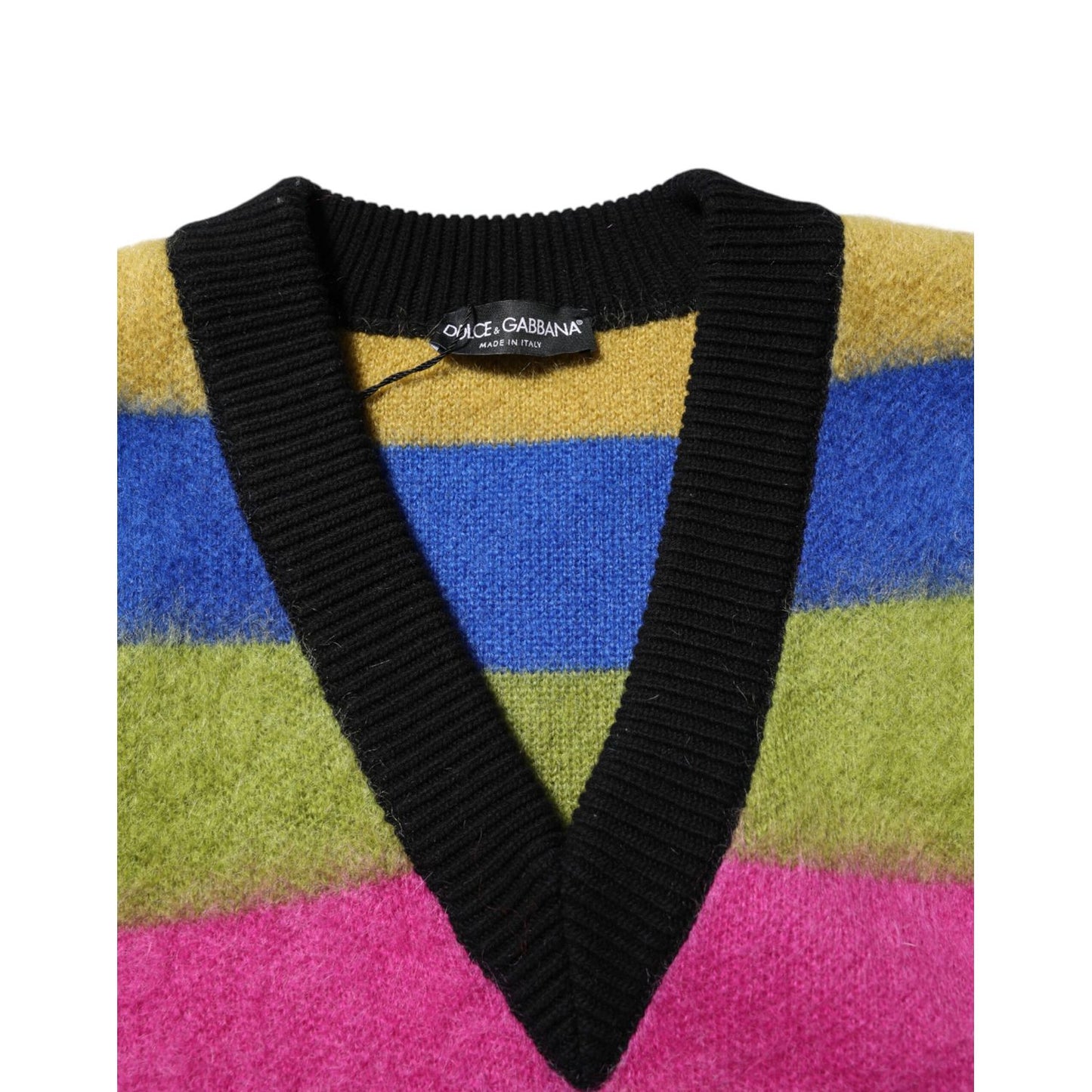 Dolce & Gabbana Multicolor Glitch Design Pullover Sweater Dolce & Gabbana