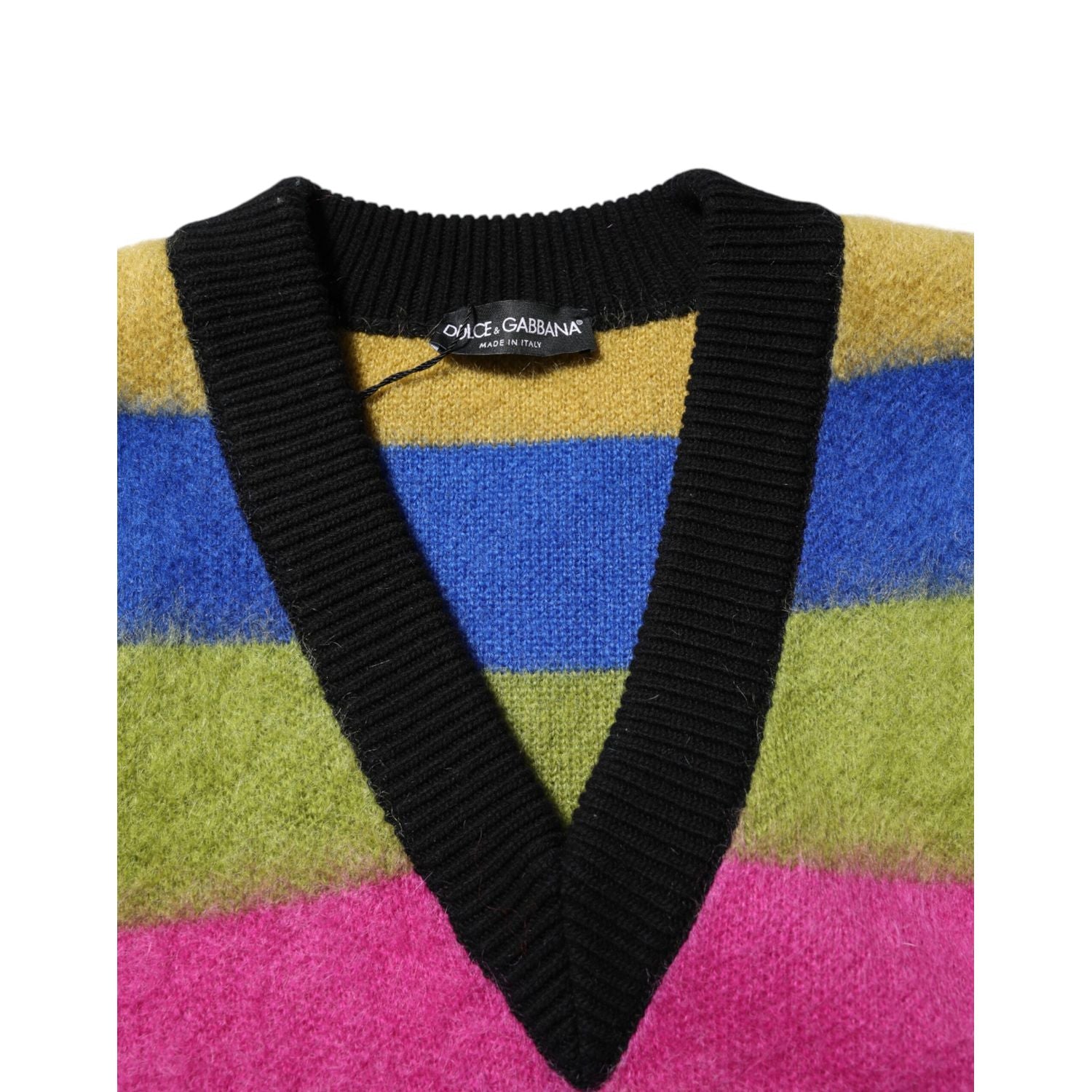 Dolce & Gabbana Multicolor Glitch Design Pullover Sweater